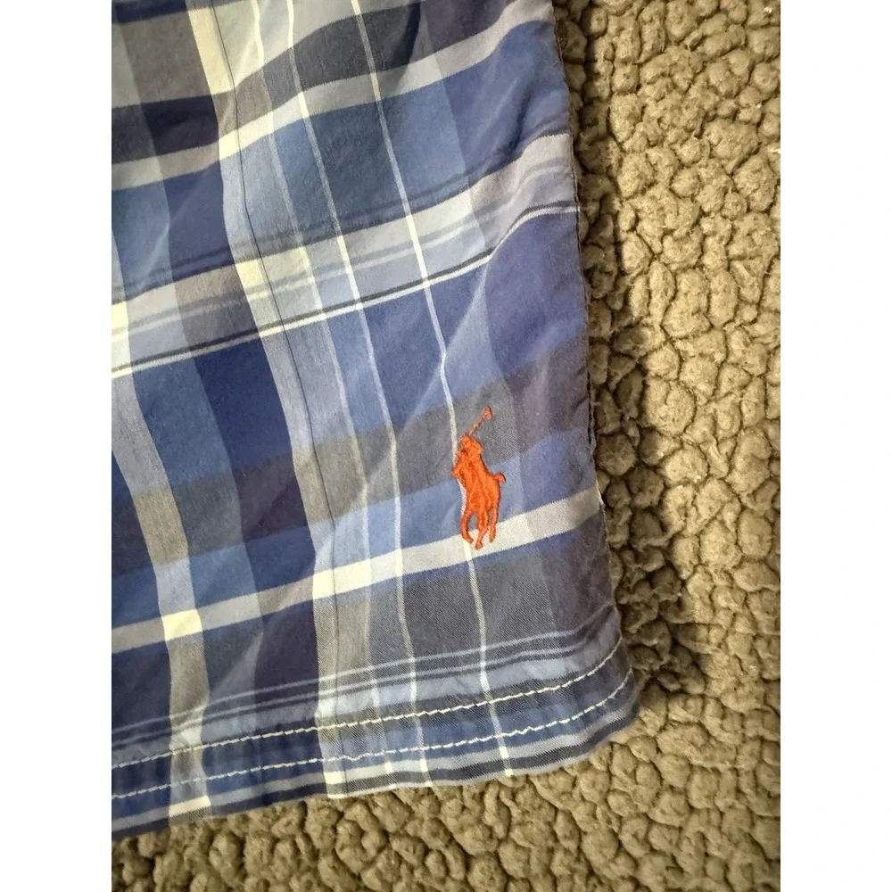 Polo Ralph Lauren Swim Trunks Board Shorts Men's Size 34 Blue Plaid
